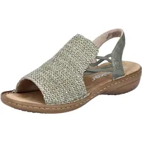 Rieker Damen 60843 Riemchensandalen, Grün, 42