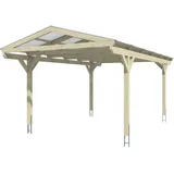 SKANHOLZ Carport Westerwald 3,62 x 6,48 m nussbaum inkl. Pfostenanker