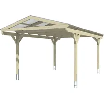 SKANHOLZ Carport Westerwald 3,62 x 6,48 m nussbaum inkl. Pfostenanker