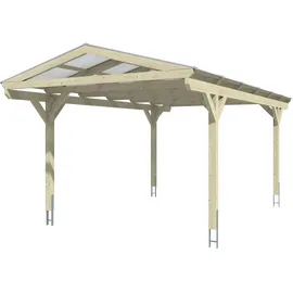 SKANHOLZ Carport Westerwald 3,62 x 6,48 m nussbaum inkl. Pfostenanker