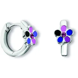 Paar Creolen ONE ELEMENT "Kristall Blume Ohrringe Creolen aus 925 Silber", silber, Ohrringe, Damen, Kinder, Silber 925 (Sterlingsilber), ein ausdrucksstarkes Schmuckstück für jeden Anlass