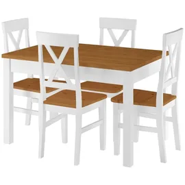 Erst-Holz Zweifarbiger Esstisch 80 x 75 x 120 cm mehrfarbig