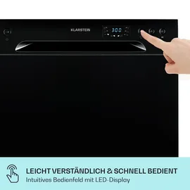 Klarstein Havasia UV 8 Tischgeschirrspüler (freistehend, 550 mm breit, Schwarz)
