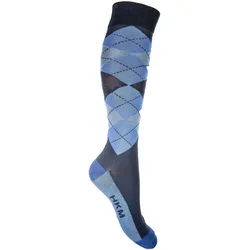 Reitsocken Check Classico dunkelblau/mittelblau 39/42