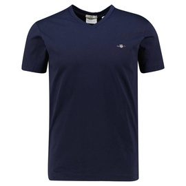 GANT T-Shirt Slim SHIELD V-NECK T-SHIRT«, mit einer kleinen Logostickerei auf der Brust, blau