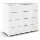 Rauch Schubkastenkommode »Sideboard Schubladenkommode AGORDO mit Dekor- oder Hochglanzfront«, (in zwei Griff-Farben), Breite 93 cm mit 4 großen Schubladen für viel Stauraum MADE IN GERMANY, weiß