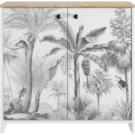 Gami Motocco 80 x 77 x 36 cm Weiß / Kastaniefarben gekälkt