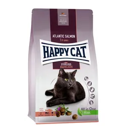 HAPPY CAT Supreme Sterilised Adult Atlantik-Lachs Katzentrockenfutter 1,3 Kilogramm