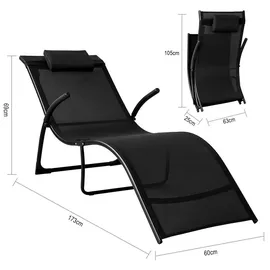 SoBuy Sonnenliege klappbar Gartenliege (173 cm)