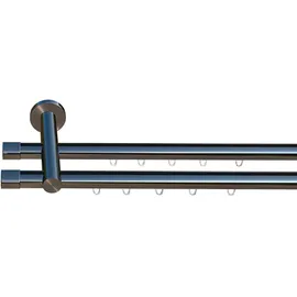 INDEKO Gardinenstange INDEKO "Bern", schwarz, L:430cm, Aluminium, Gardinenstangen, Innenlauf Komplett-Set inkl. Gleitern und Montagematerial