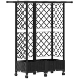 vidaXL Hochbeet mit Rankgitter und Dach 124 x 40 x 127 cm Schwarz