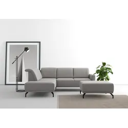 Ecksofa SIT & MORE "Bailando L-Form", grau, B:249cm H:84cm T:205cm, Sofas, wahlweise mit Kopfteilverstellung und Vorziehsitz, motorisch