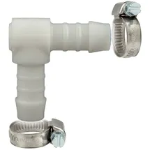tecuro Schlauchverbinder 90° Winkel Ø 10 mm Nylon weiß
