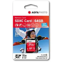 AgfaPhoto SDXC Karte        64GB High Speed Class 10 UHS I U1 V30