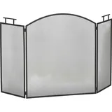 HOMCOM Kaminschutzgitter Funkenschutzgitter dreiteilig 128 x 76,5 cm zusammenfaltbar mit Netz aus Eisen für sicheren Kamin   Aosom.de