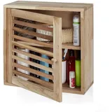 Relaxdays Wandschrank, Walnuss, 2 Fächer, Magnetverschluss, Hängeschrank Badezimmer, Küche, HBT: 42 x 42 x 18 cm, Natur