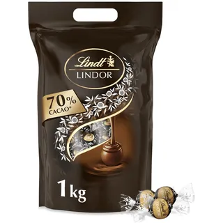 Lindt LINDOR Extra Dunkel 70% Kakao | Großpackung, Pralinen-Geschenk | 1kg Tüte