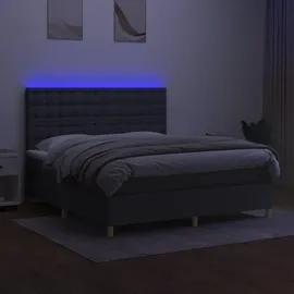 vidaXL Boxspringbett 180 x 200 cm Dunkelgrau