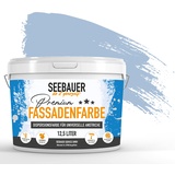 SEEBAUER diy® | Premium-Fassadenfarbe für Außen | Universelle Fassadenfarbe Blau | Gute Deckkraft und Farbintensität | Verschiedene Trendfarben (5,0 Liter, No. 845 Pale Heaven)