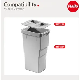 HAILO Einbaumülleimer 13 l Hellgrau