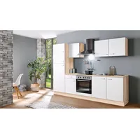 Menke Küchenblock Classic 270 cm, Weiß-Sonoma Eiche Nachbildung