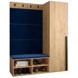 ABIKS MÖBEL Garderoben-Set MIRO Set 6, Garderobe mit gepolsterten Paneelen, Modern Design blau