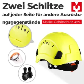 mustbau Sicherheitshelm-Set - Schutzhelm mit Schutzbrille, Verstellbarer Kopfriemen von 53 bis 63 cm