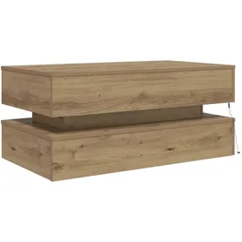 vidaXL Couchtisch mit LED-Leuchten Artisan-Eiche 90x50x40 cm