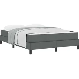 vidaXL Boxspringbett mit Matratze Dunkelgrau 140 x 200 cm Stoff vidaXL