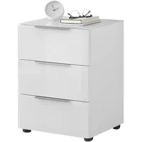 Die Möbelfundgrube Nachttisch weiß - Glasfront - 45 x 40 cm - Santorin