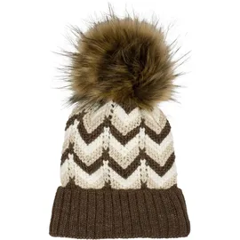 Stylebreaker Strick Bommelmütze Braun-Beige