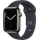 Apple Watch Series 7 GPS + Cellular 45 mm Edelstahlgehäuse graphit, Sportarmband mitternacht