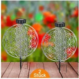 bmf-versand Solarleuchte 2er Set 30 cm spritzwassergeschützt 41,0 cm warmweiß