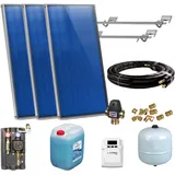 Flachkollektor Komplett Solarpaket Solaranlage Warmwasser Solar 2,03-10,15m2