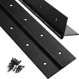 Schwerlast-Klavierscharnier, 61 x 5 cm breit, 0,047 cm dick, Edelstahl, schwarz, durchgehendes Scharnier für Schrank, Tür, Werkzeugkasten, Holzkisten, Metallplatte, Möbel, Industrieprojekte, 2 Stück