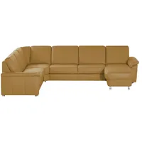 meinSofa Wohnlandschaft Leder Carolin , gelb , Maße (cm): B: 330 H: 91 T: 240.0