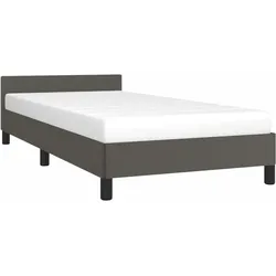 vidaXL Bettgestell mit Kopfteil ohne Matratze Grau 90x200 cm
