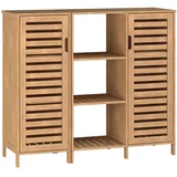 [en.casa] Beistellschrank Hakseri 87 x 99 x 33 cm Bambus Natur