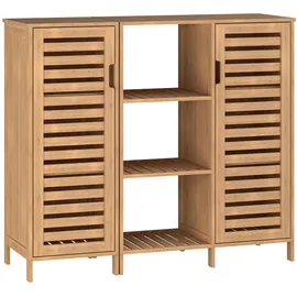 [en.casa] Beistellschrank Hakseri 87 x 99 x 33 cm Bambus Natur