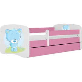 raumhirsch furniture Kinderbett mit Blumenmotiv 80 x 180 cm Holzwerkstoff rosa