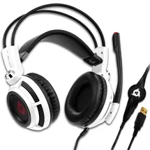 Klim Puma - Micro Gamer Headset - 7.1 Surround-Sound - Hochqualitativer Klang - PS5 Headset mit Integrierte Vibrationen - Perfekt für PC PS4, PS5 - Weiß