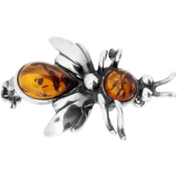 Brosche OSTSEE-SCHMUCK "Ostsee-Schmuck Brosche Fliege Brosche Fliege", weiß, Broschen, Damen, Silber 925 (Sterlingsilber)