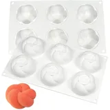 Silikon Mousse Kuchen Form Bakeware Dessert Mousse DIY Schokolade Seife Kerze Form, 6 Löcher dick verdreht Seil