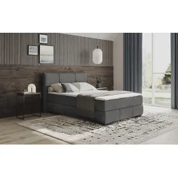 Boxbett MR. COUCH "Brewdley mit Bettkasten, inkl. Matratze", schwarz (savona 19 anthrazit), B:165cm L:215cm, Komplettbetten, Topper und Zierkissen, in verschiedenen Härtegraden verfügbar