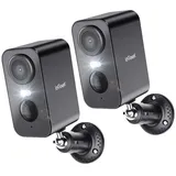 ieGeek Überwachungskamera 2 Stück 5MP Überwachungskamera Aussen Akku 2K Kamera Kabellos (Aussen, Außenbereich, drinnen, außen/innen, WLAN Außen/Innen IP Kamera Outdoor mit PIR-Bewegungserkennung, 2-Wege-Audio Farbnachtsicht Cloud/Memory Storage kompatibel mit Alexa, PIR-Personenerkennung Spotlights Mehre Benutzerfreigabe)