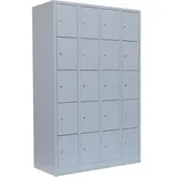 Classix Schließfachschrank Stahl lichtgrau 118,5 x 50,0 x 180,0 cm 20 Fächer abschließbar