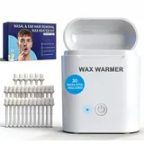 Nasenhaarentferner, Nasenhaar Wachs Set mit 30 Wachs-Sticks zur Entfernung von Nasen, USB-Schnellwärmung, Mini Wachswärmer für Männer & Frauen, Sicherer Ohren- & Nasenhaarentferner