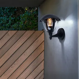 V-Tac Laterne Aluminium, Glas 20x23,8 cm 1x E27 schwarz
