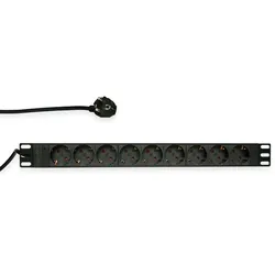 LOGILINK Steckdosenleiste 19", 9-fach, Schutzkontaktstecker, schwarz