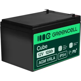 Green Cell AGM 12V 12Ah - Batterie - 12.000 mAh Schwarz